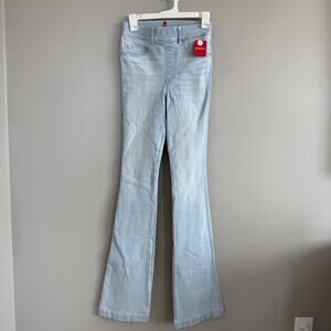NWT Spanx Woman’s Pull On Flare Jeans XS Tall Retro Light Wash 20348T